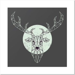 Geometric Deer (Light Version) Posters and Art